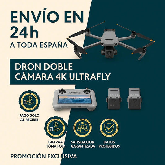Dron Doble Camara 4k UltraFly + Batería Con Estuche GRATIS